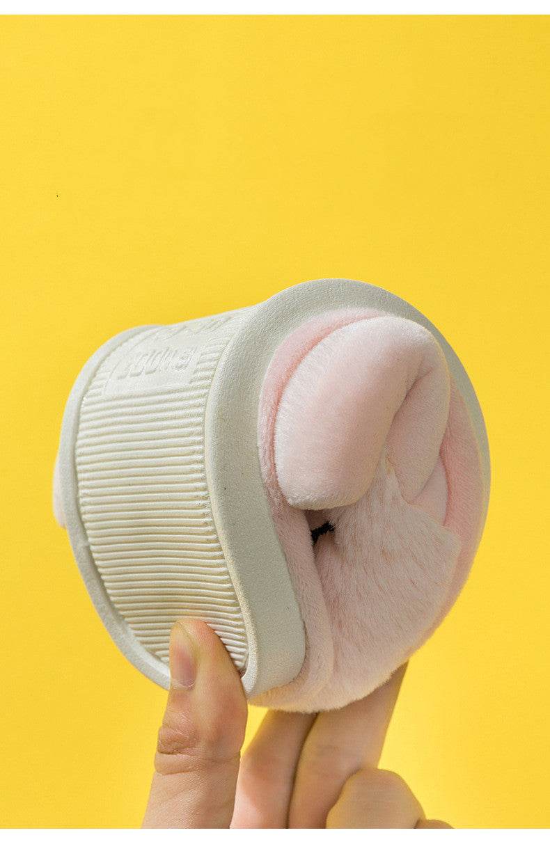 Animal Boys and Girls Indoor Furry Slippers Home Furry Children's Cotton Slippers - Mubimart
