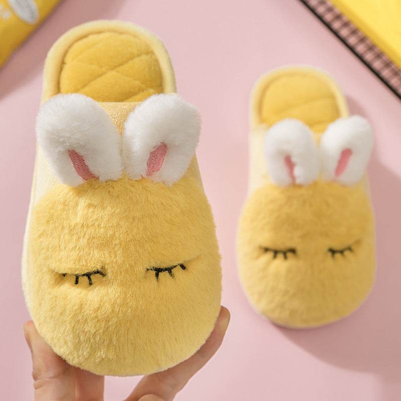Animal Boys and Girls Indoor Furry Slippers Home Furry Children's Cotton Slippers - Mubimart