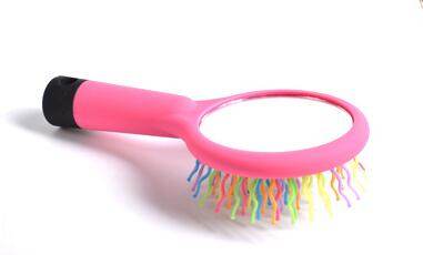 Anti - static Magic rainbow volume detangler wave massage comb brush straight hair styling tools with mirror - Mubimart