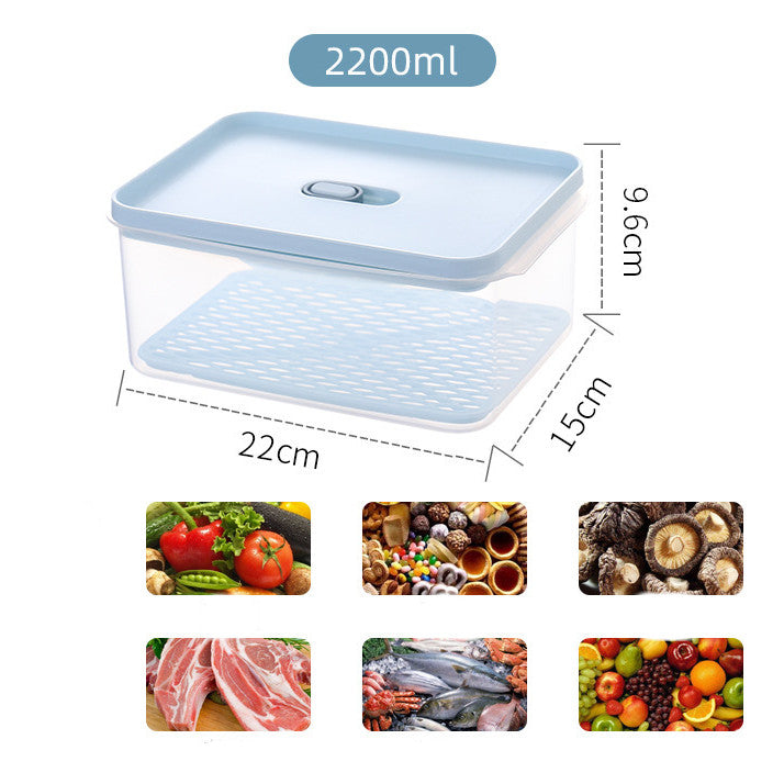 Antibacterial Refrigerator Storage Box, Food, Fruit And Food Storage Drain Basket - Mubimart -  