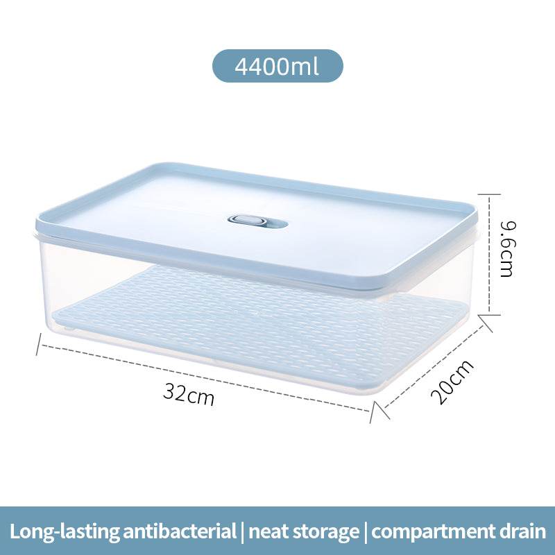 Antibacterial Refrigerator Storage Box, Food, Fruit And Food Storage Drain Basket - Mubimart