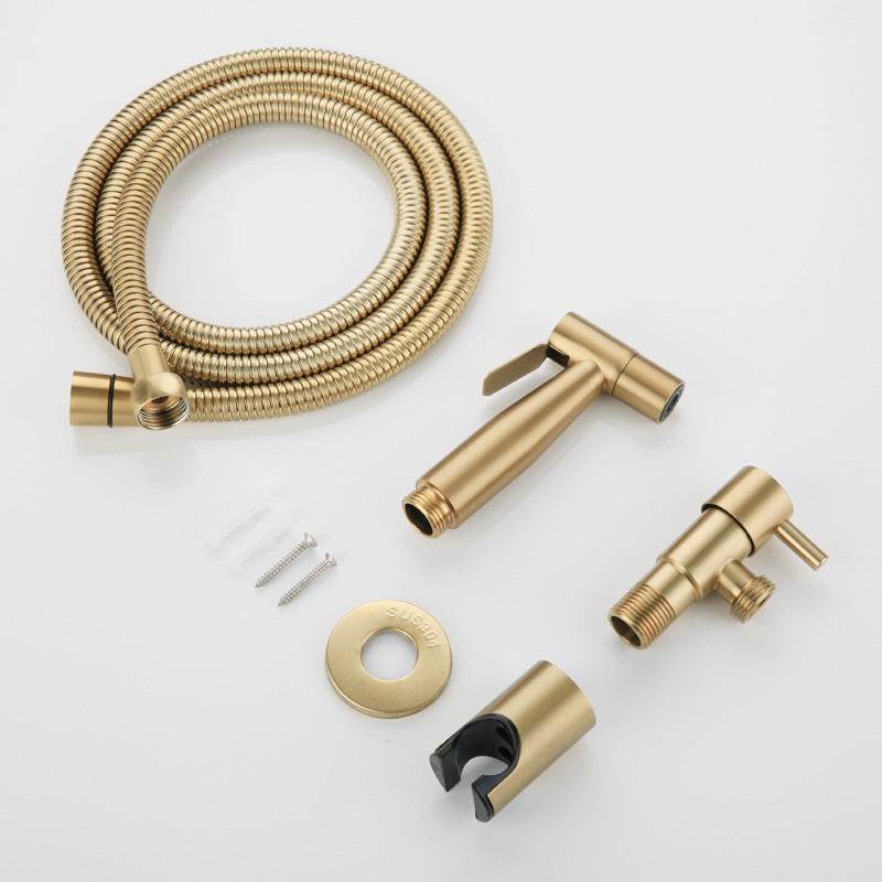 Antique Brushed Gold Douche Kit Hand Held Bidet Sprayer Stainless Steel Toilet Bidet faucet Shattaf Valve Jet Set Shower Head - Mubimart
