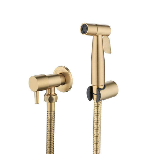Antique Brushed Gold Douche Kit Hand Held Bidet Sprayer Stainless Steel Toilet Bidet faucet Shattaf Valve Jet Set Shower Head - Mubimart