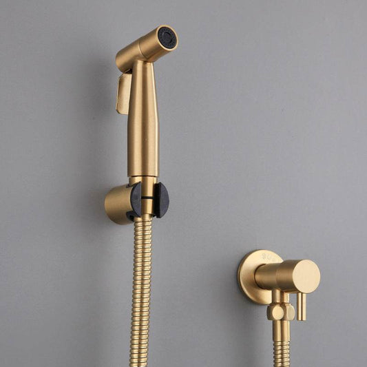 Antique Brushed Gold Douche Kit Hand Held Bidet Sprayer Stainless Steel Toilet Bidet faucet Shattaf Valve Jet Set Shower Head - Mubimart