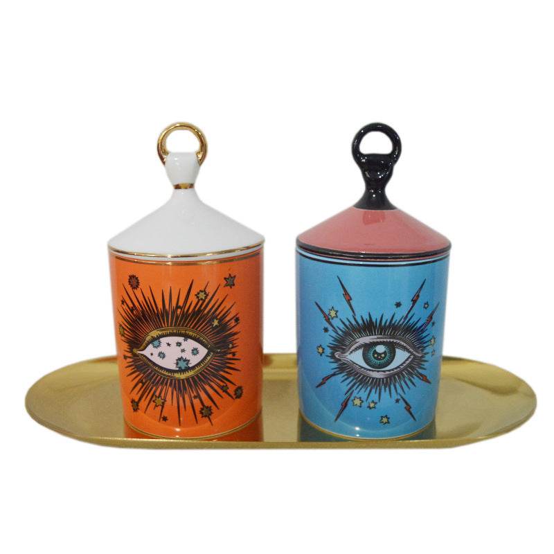 Aromatherapy Candle Holder Ceramic Jar Eye Jar - Mubimart