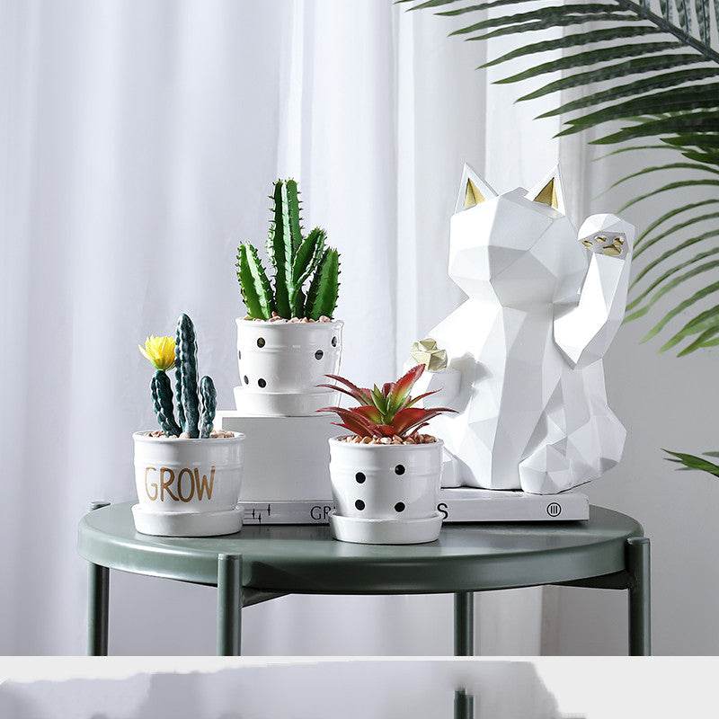 Artificial Green Plant Ornaments Potted Ornaments Green Plants Fake Flower Ornaments - Mubimart