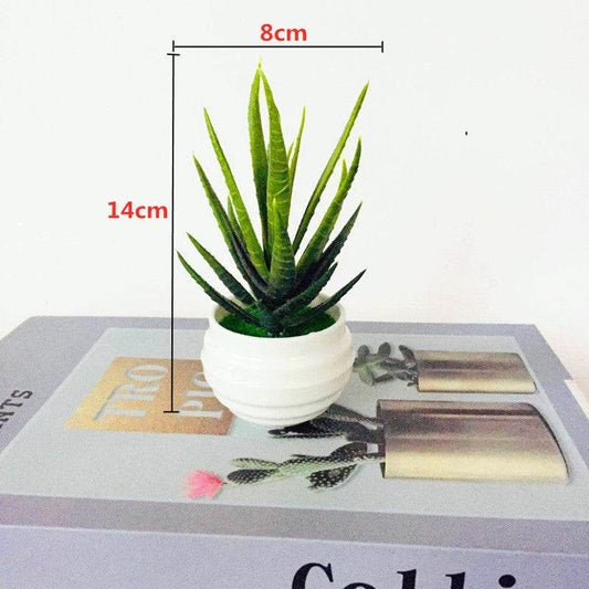 Artificial Green Plants Potted Artificial Flowers Small Ornaments - Mubimart