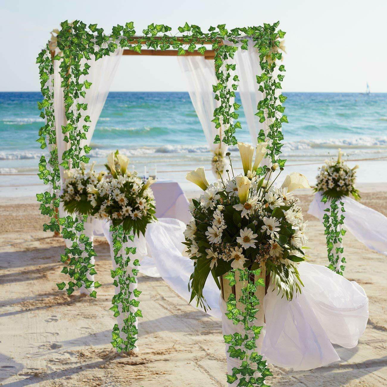 Artificial Ivy Leaf Plants Fake Hanging Garland Plants Vine Home Floral Decor - Mubimart