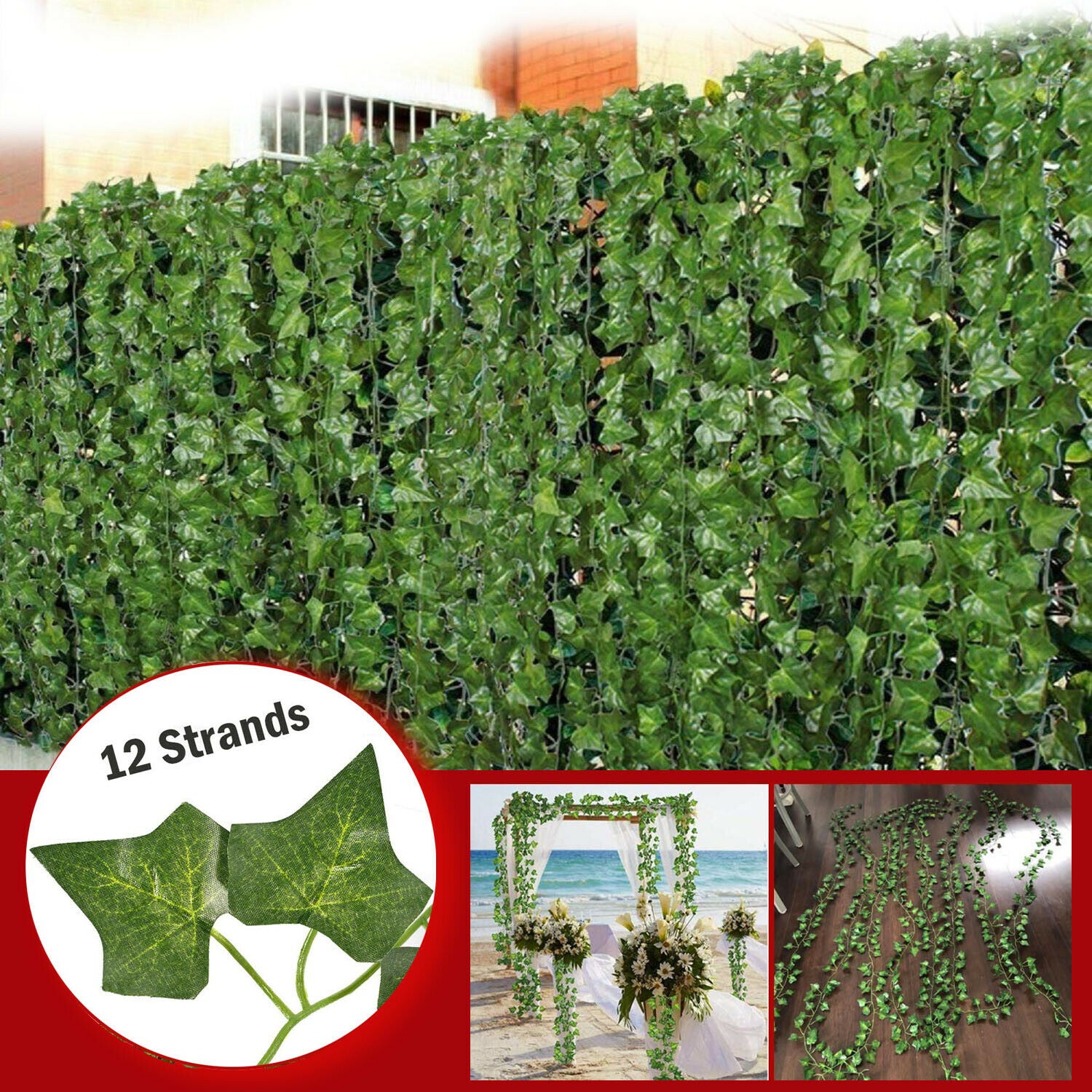 Artificial Ivy Leaf Plants Fake Hanging Garland Plants Vine Home Floral Decor - Mubimart -  