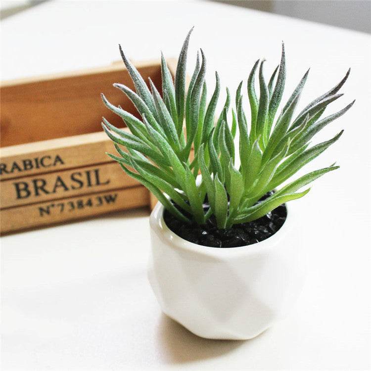 Artificial Succulent Bonsai Creative Ornaments for Home Table Garden Decoration Artificial Plants with Pot - Mubimart