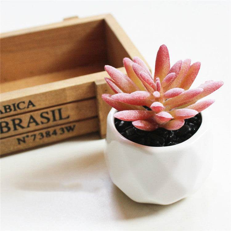 Artificial Succulent Bonsai Creative Ornaments for Home Table Garden Decoration Artificial Plants with Pot - Mubimart