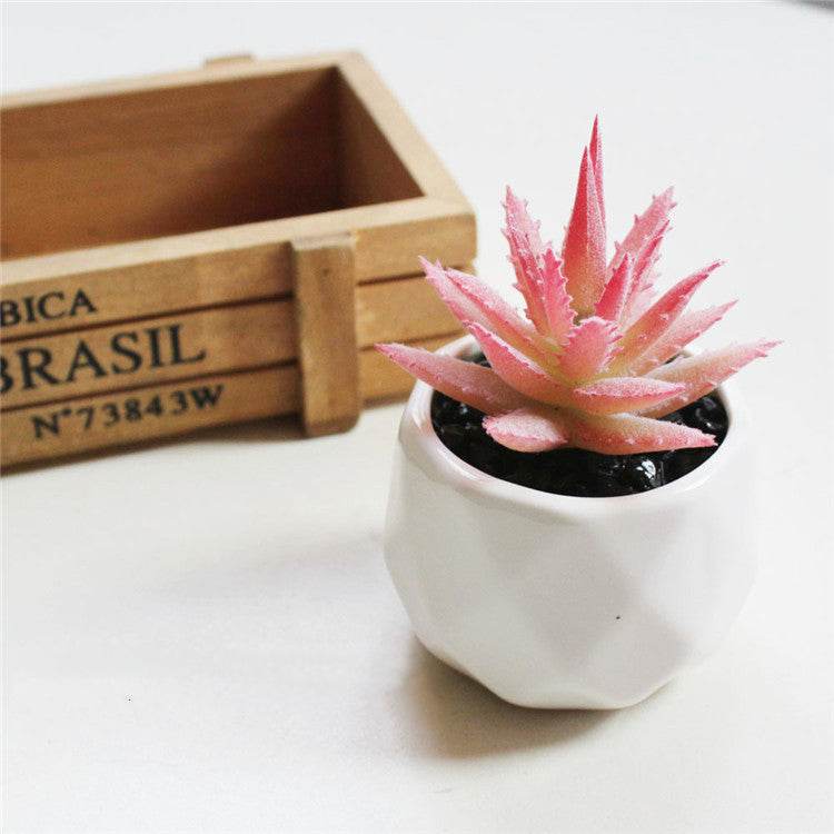 Artificial Succulent Bonsai Creative Ornaments for Home Table Garden Decoration Artificial Plants with Pot - Mubimart