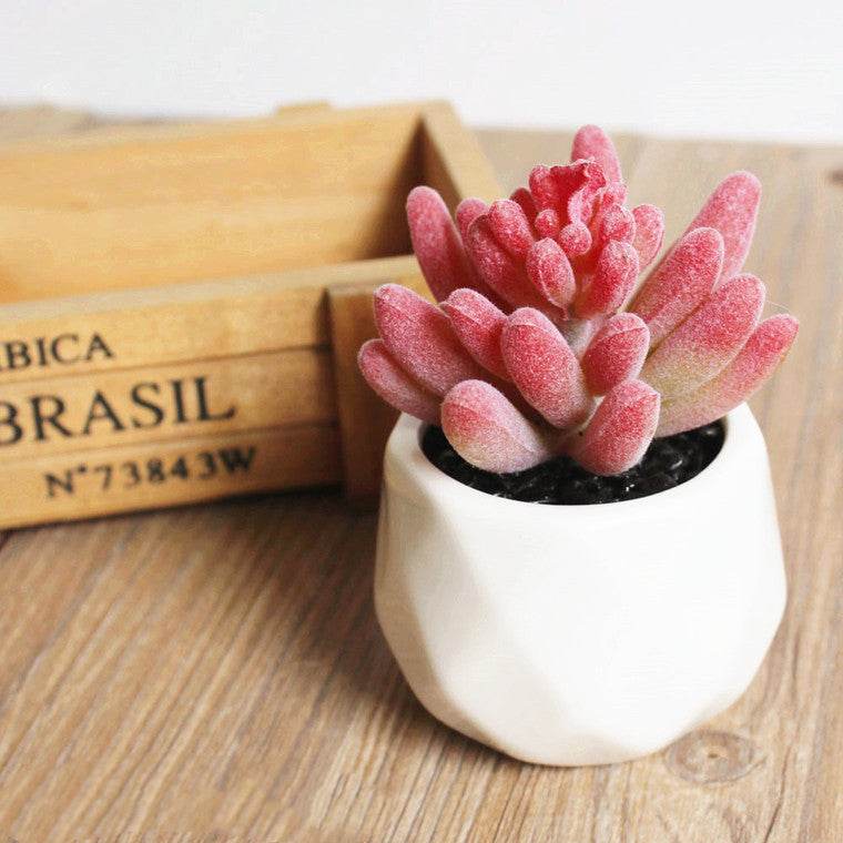 Artificial Succulent Bonsai Creative Ornaments for Home Table Garden Decoration Artificial Plants with Pot - Mubimart