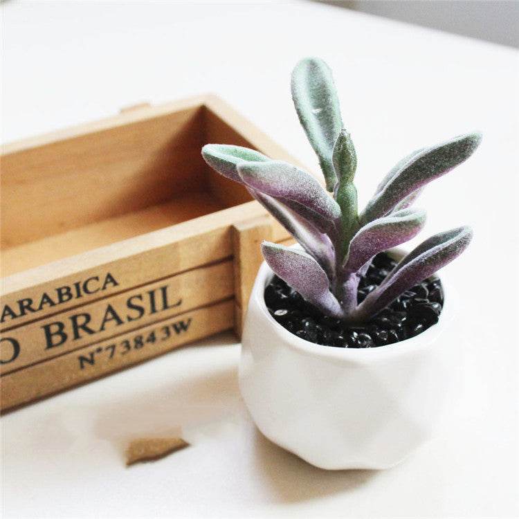 Artificial Succulent Bonsai Creative Ornaments for Home Table Garden Decoration Artificial Plants with Pot - Mubimart