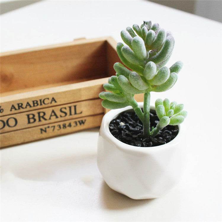Artificial Succulent Bonsai Creative Ornaments for Home Table Garden Decoration Artificial Plants with Pot - Mubimart