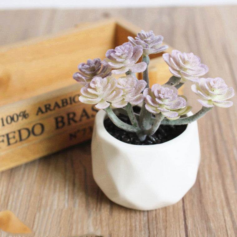 Artificial Succulent Bonsai Creative Ornaments for Home Table Garden Decoration Artificial Plants with Pot - Mubimart
