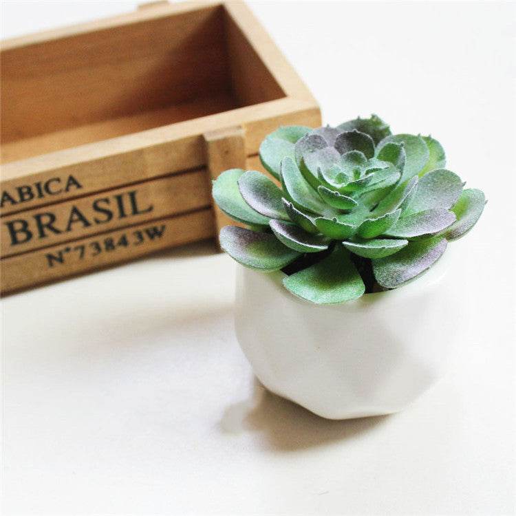 Artificial Succulent Bonsai Creative Ornaments for Home Table Garden Decoration Artificial Plants with Pot - Mubimart