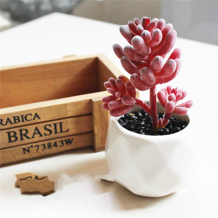 Artificial Succulent Bonsai Creative Ornaments for Home Table Garden Decoration Artificial Plants with Pot - Mubimart