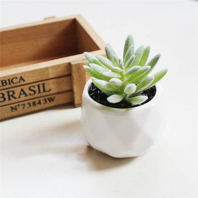 Artificial Succulent Bonsai Creative Ornaments for Home Table Garden Decoration Artificial Plants with Pot - Mubimart