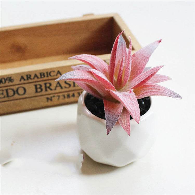 Artificial Succulent Bonsai Creative Ornaments for Home Table Garden Decoration Artificial Plants with Pot - Mubimart