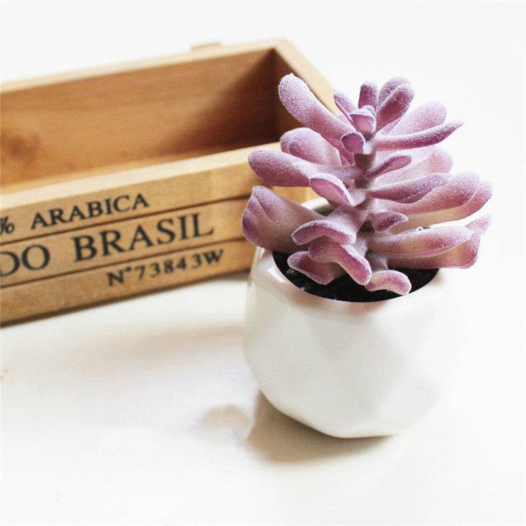 Artificial Succulent Bonsai Creative Ornaments for Home Table Garden Decoration Artificial Plants with Pot - Mubimart
