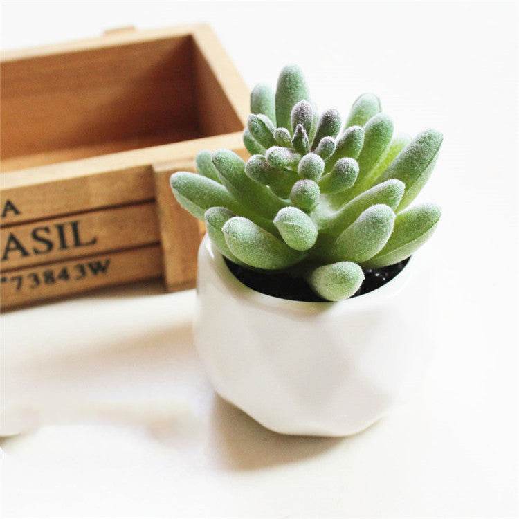 Artificial Succulent Bonsai Creative Ornaments for Home Table Garden Decoration Artificial Plants with Pot - Mubimart