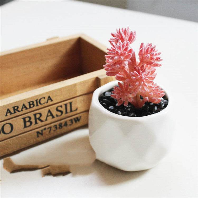 Artificial Succulent Bonsai Creative Ornaments for Home Table Garden Decoration Artificial Plants with Pot - Mubimart