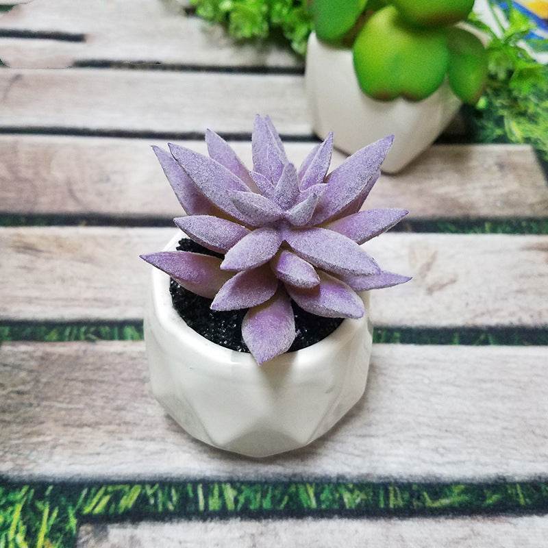Artificial Succulent Bonsai Creative Ornaments for Home Table Garden Decoration Artificial Plants with Pot - Mubimart