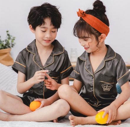 Artificial silk Children's pajamas - Mubimart -  