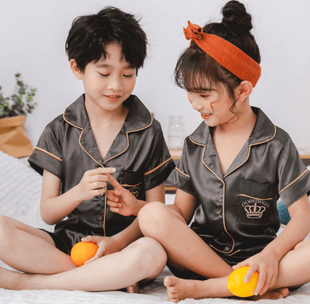 Artificial silk Children's pajamas - Mubimart