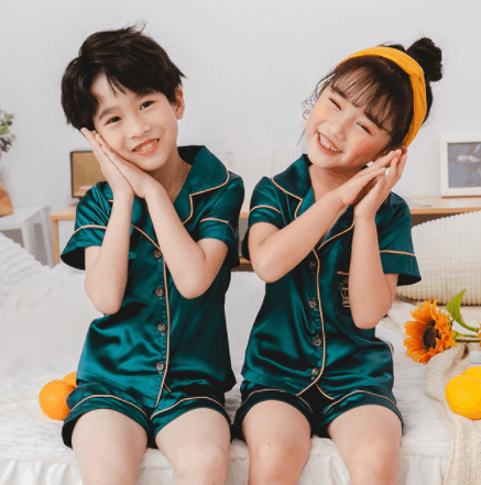 Artificial silk Children's pajamas - Mubimart