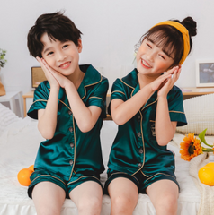 Artificial silk Children's pajamas - Mubimart -  