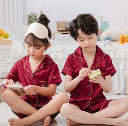 Artificial silk Children's pajamas - Mubimart
