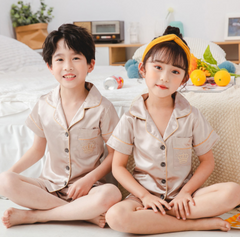 Artificial silk Children's pajamas - Mubimart -  