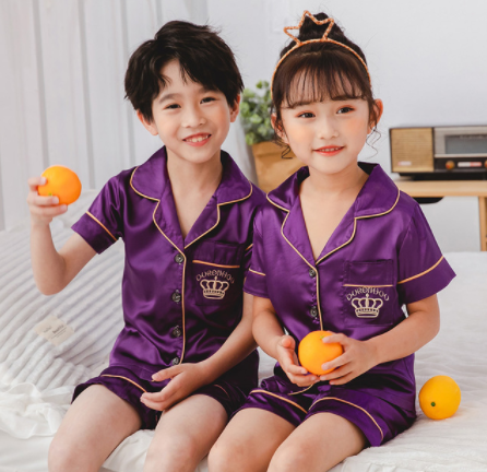 Artificial silk Children's pajamas - Mubimart - Sleepwear & Robes 