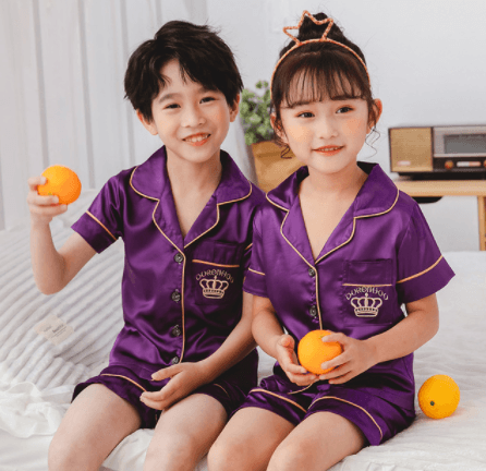 Artificial silk Children's pajamas - Mubimart