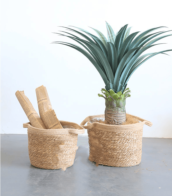 Artificial woven storage basket - Mubimart