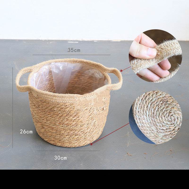 Artificial woven storage basket - Mubimart