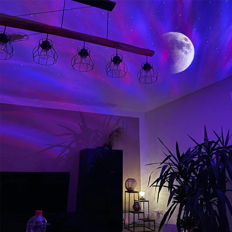 Aurora Borealis Starlight Projectors LED Galaxy Star Atmosphere Galaxy Night Light Home Bedroom Sky Moon Lamp Room Decor Gift - Mubimart -  