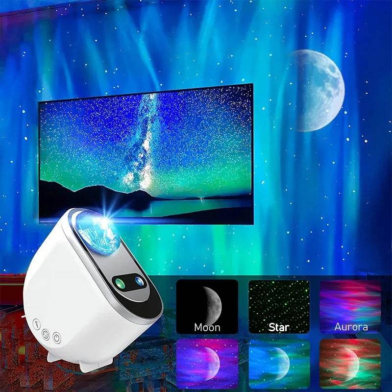Aurora Borealis Starlight Projectors LED Galaxy Star Atmosphere Galaxy Night Light Home Bedroom Sky Moon Lamp Room Decor Gift - Mubimart
