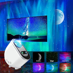 Aurora Borealis Starlight Projectors LED Galaxy Star Atmosphere Galaxy Night Light Home Bedroom Sky Moon Lamp Room Decor Gift - Mubimart - Electric light 