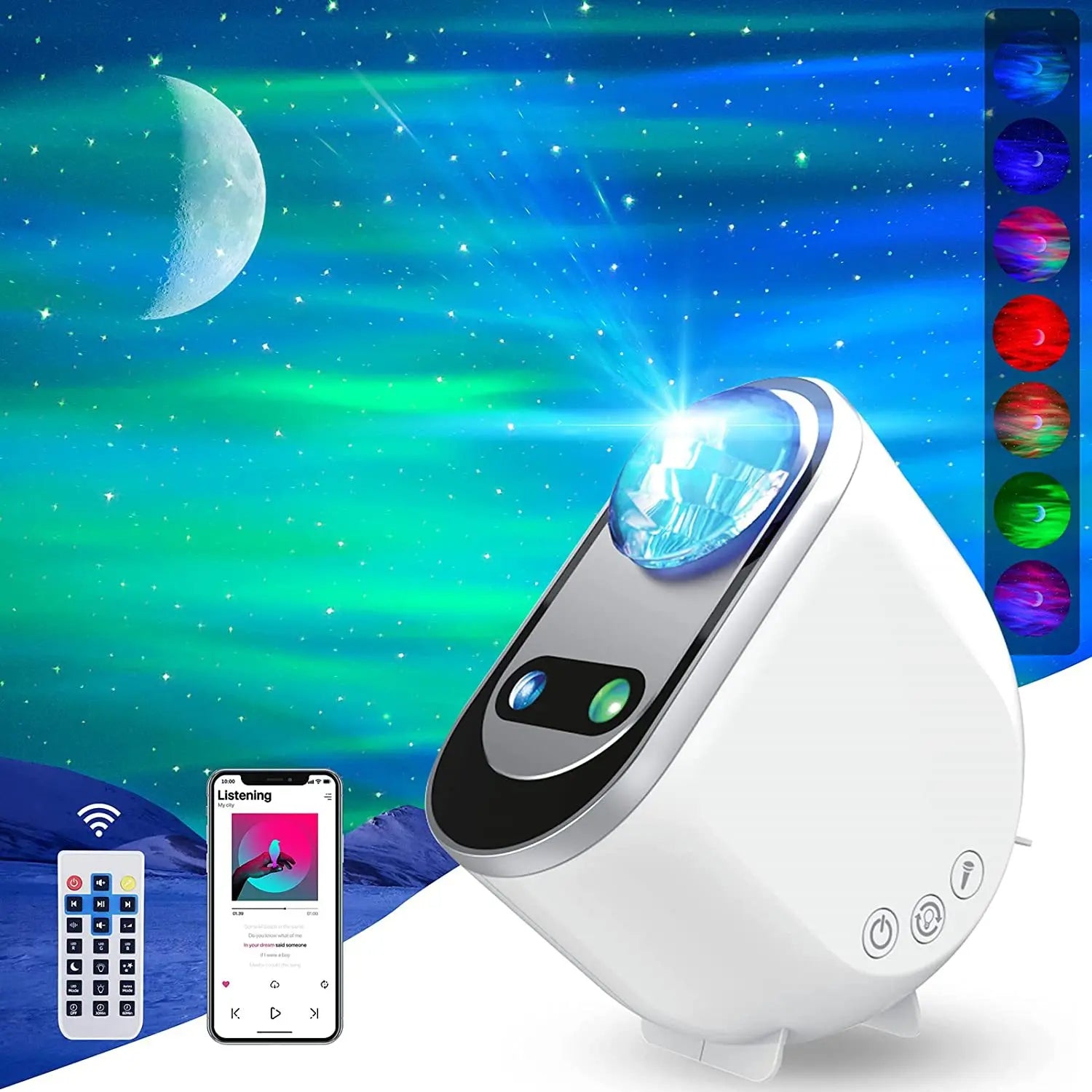 Aurora Borealis Starlight Projectors LED Galaxy Star Atmosphere Galaxy Night Light Home Bedroom Sky Moon Lamp Room Decor Gift - Mubimart -  