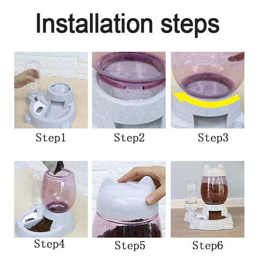 Automatic pet feeder drinking fountain - Mubimart