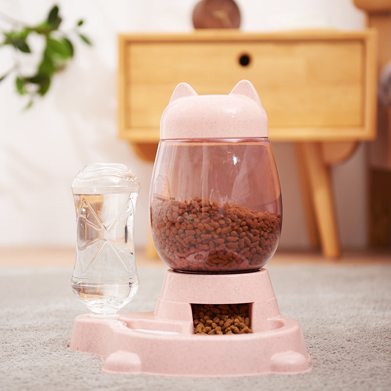 Automatic pet feeder drinking fountain - Mubimart - Pet Feeder 