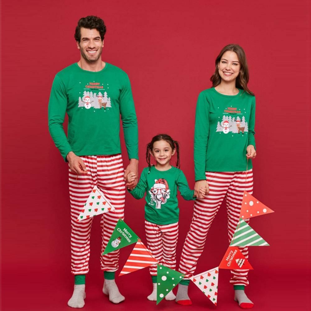 Autumn And Winter Christmas New Parent-child Home Set Pajamas - Mubimart