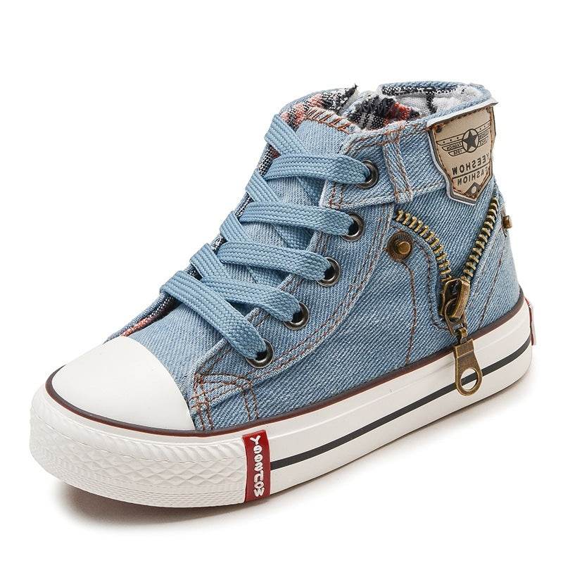 Autumn Expert Skill Children Casual Shoes Boys Girls Sport Shoes Breathable Denim Sneakers Kids Canvas Shoes Baby Boots - Mubimart