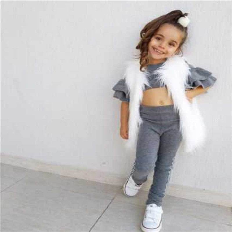 Autumn Kids Baby Girls t shirt Pants Outfits girl Clothes 2P - Mubimart