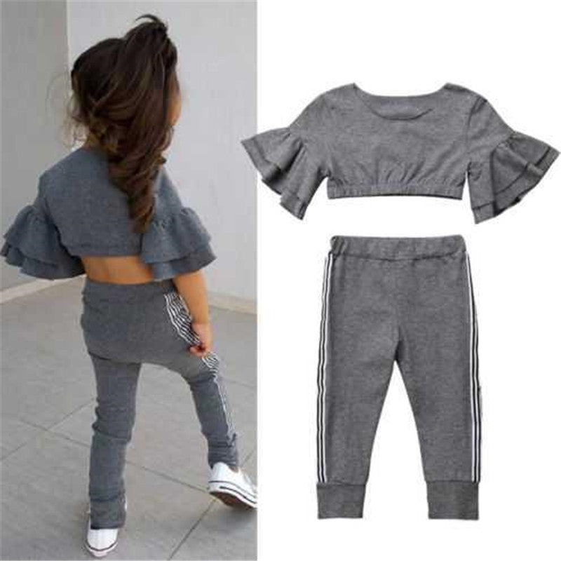 Mubimart Autumn Kids Baby Girls t shirt Pants Outfits girl Clothes 2P Mubimart autumn kids outfit baby apparel baby clothes online baby clothing set baby clothing store baby fashion baby girls t-shirt pants set comfortable baby clothes girl clothes Mubimart newborn outfit stylish girl clothing toddler clothes toddler fashion