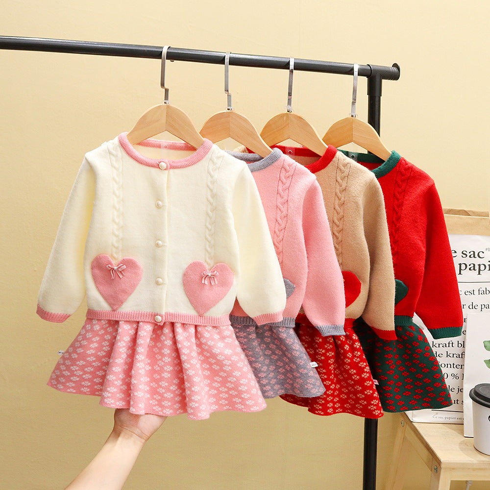 Autumn Korean Baby 2-Piece T-Shirt, Fashionable Children's Sweater - Mubimart - Baby Cloth 