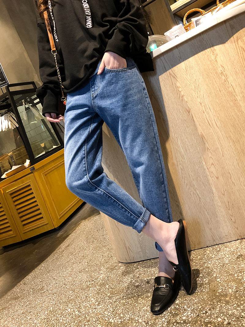 Autumn and winter pregnant women pants plus velvet loose harem pants warm pregnant women daddy pants pregnant belly lift - Mubimart